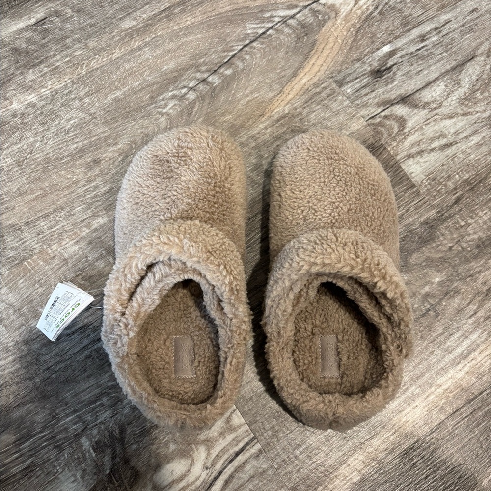 CROCS Cozy Tan Slippers